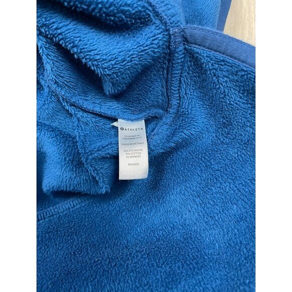 Athleta Cozy Karma Longer Hoodie Small Blue Peacock Hooded Sweatshirt Soft - Picture 5 of 7
